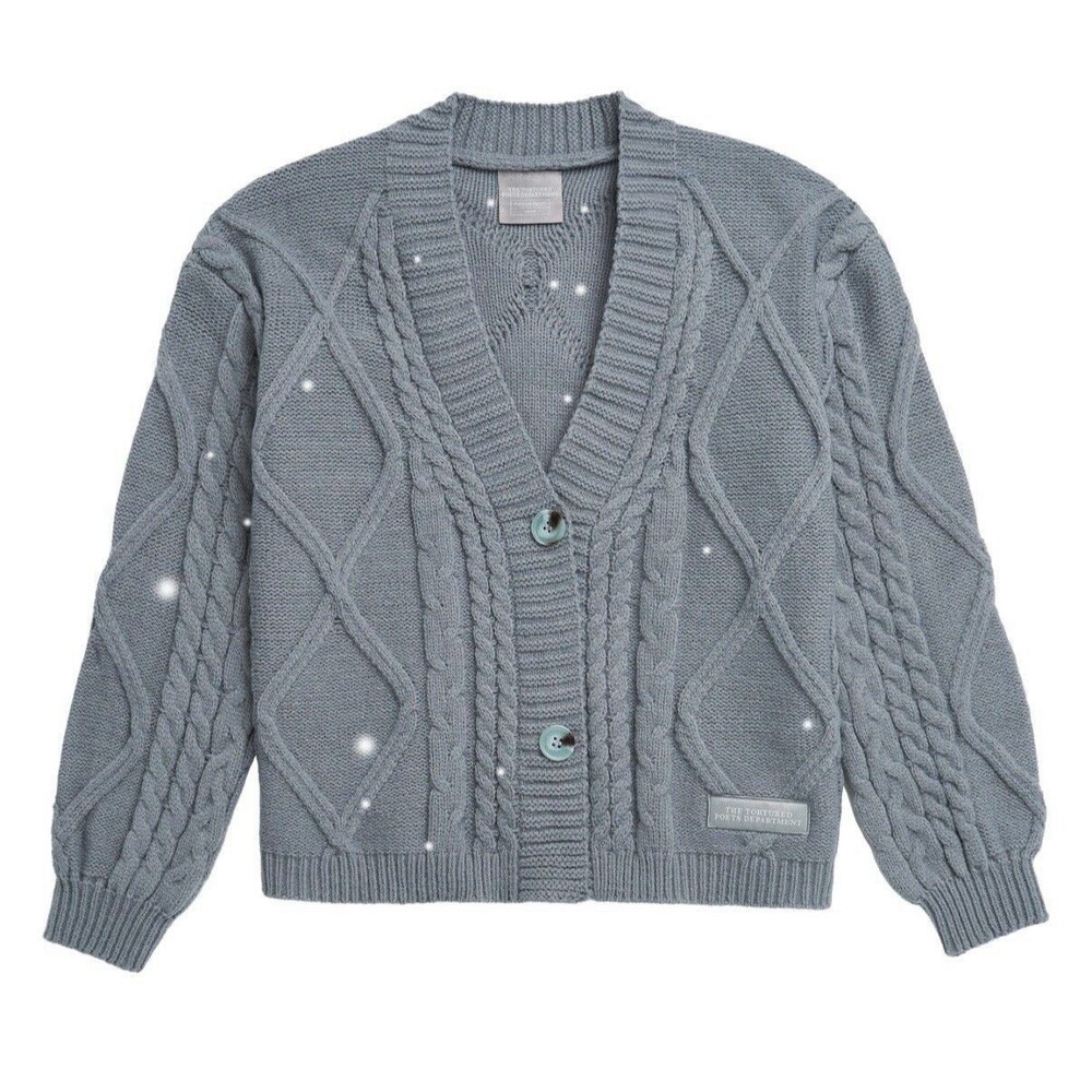 New 2025 Taylor Swift Tortured Poets Department Gray Cardigan Sweater TTPD M/L